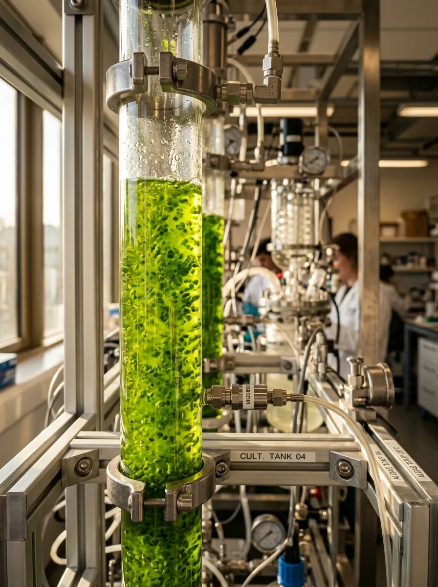 Microalgae cultivation vessels in a research setting